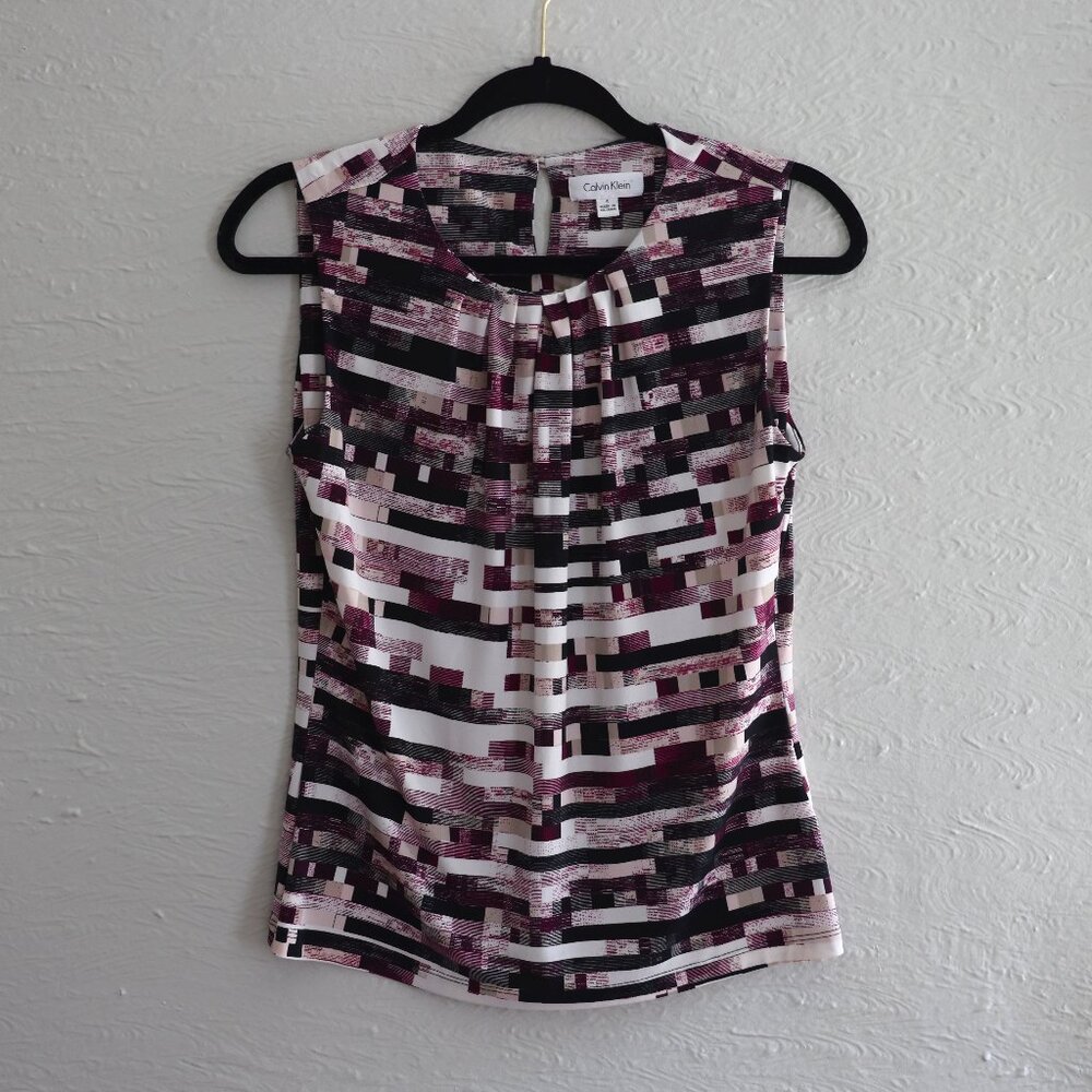 Geometrical Pattern Top by Calvin Klein - Size S